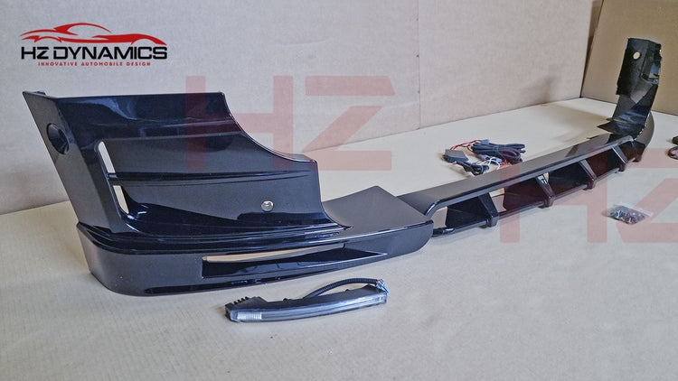 Gloss Black LED Front Bumper Lip FOR 2020-2026 Land Rover Defender L663 90 110