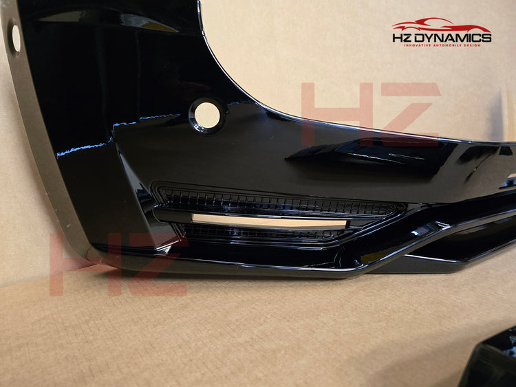 Gloss Black LED Front Bumper Lip FOR 2020-2025 Land Rover Defender L663