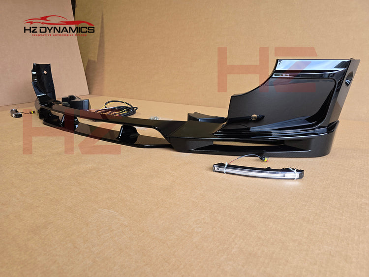 4 Piece Gloss Black LED Front Lip FOR Land Rover Defender L663 2020 2025