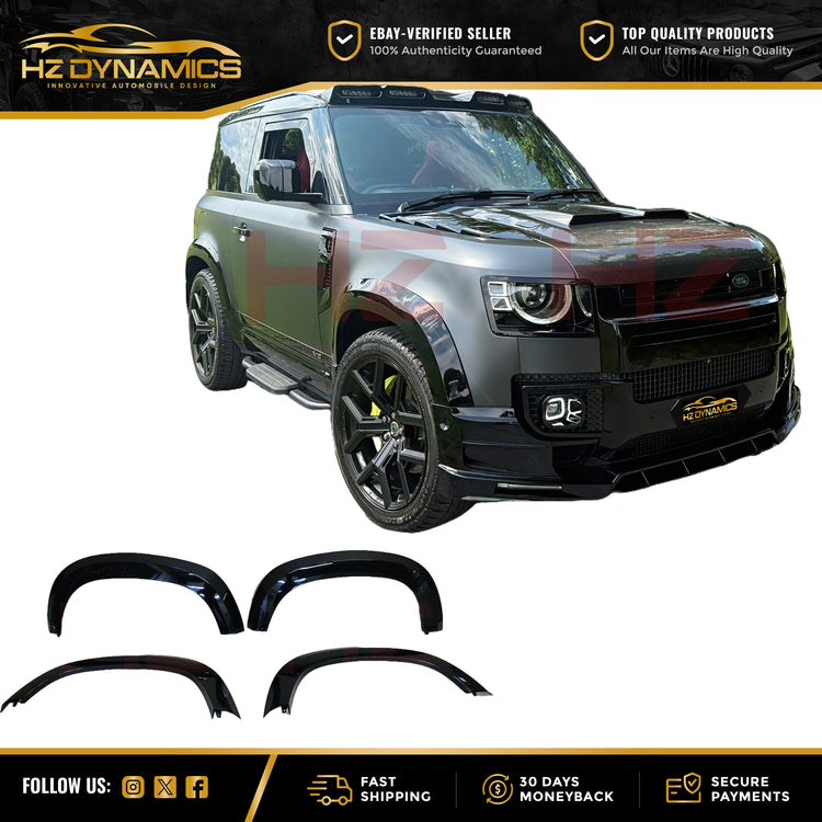 Gloss Black Wheel Arch Kit FOR 2020-2026 Land Rover Defender 90 L663 Wide