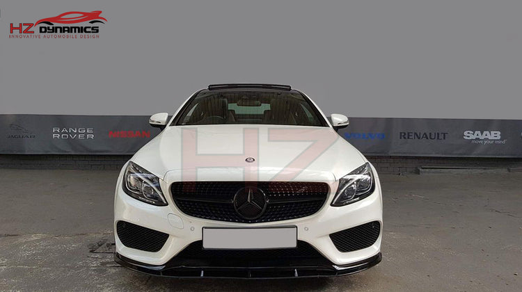 GLOSS BLACK FRONT LIP SPLITTER SPOILER FOR MERCEDES C CLASS W205 C205 AMG 2014