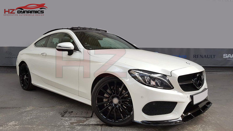 GLOSS BLACK FRONT LIP SPLITTER SPOILER FOR MERCEDES C CLASS W205 C205 AMG 2014