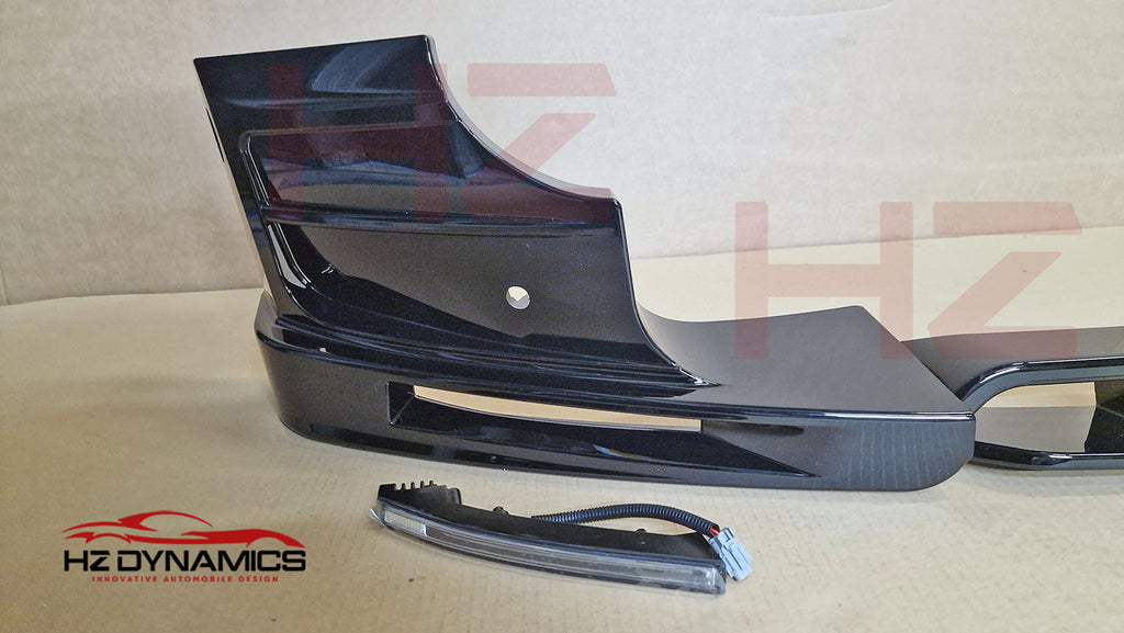 Gloss Black LED Front Bumper Lip FOR 2020-2026 Land Rover Defender L663 90 110