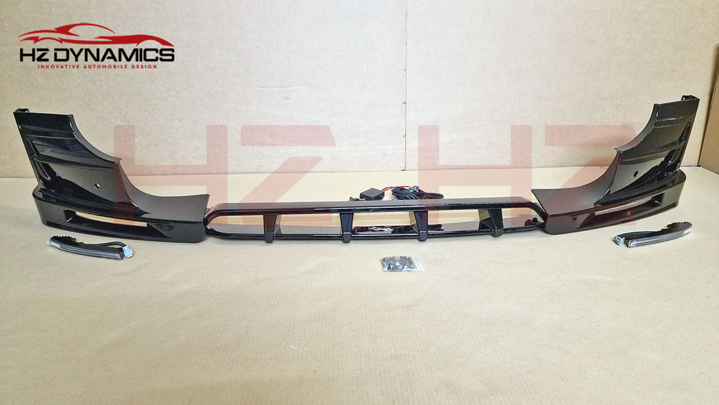 Gloss Black LED Front Bumper Lip FOR 2020-2026 Land Rover Defender L663 90 110