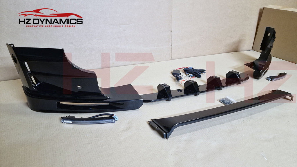 Gloss Black LED Front Bumper Lip FOR 2020-2026 Land Rover Defender L663 90 110