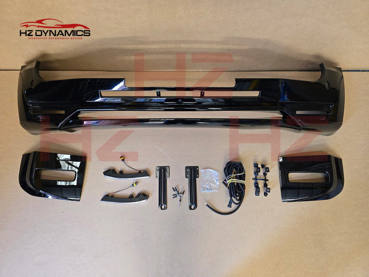Gloss Black LED Front Bumper Lip FOR 2020-2025 Land Rover Defender L663