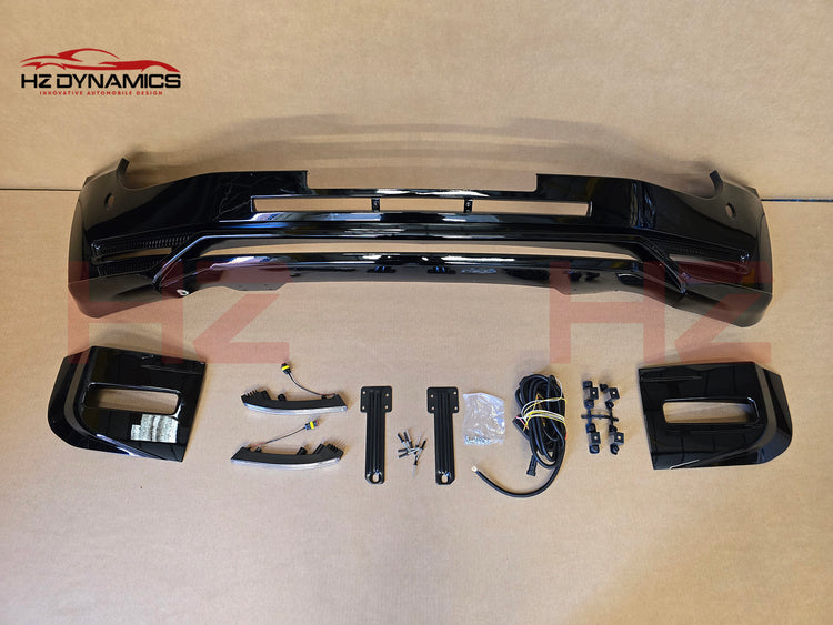 Gloss Black LED Front Bumper Lip FOR 2020-2025 Land Rover Defender L663
