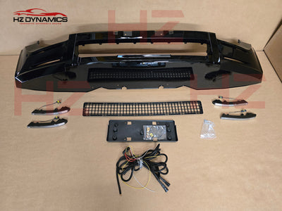 Double LED Gloss Black Front Bumper Lip FOR 2020-2025 Land Rover Defender L663
