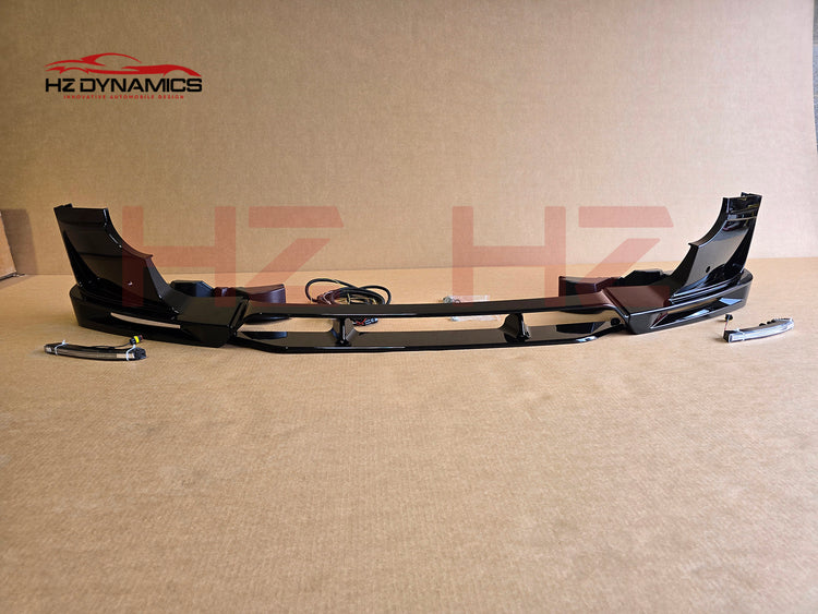 4 Piece Gloss Black LED Front Lip FOR Land Rover Defender L663 2020 2025