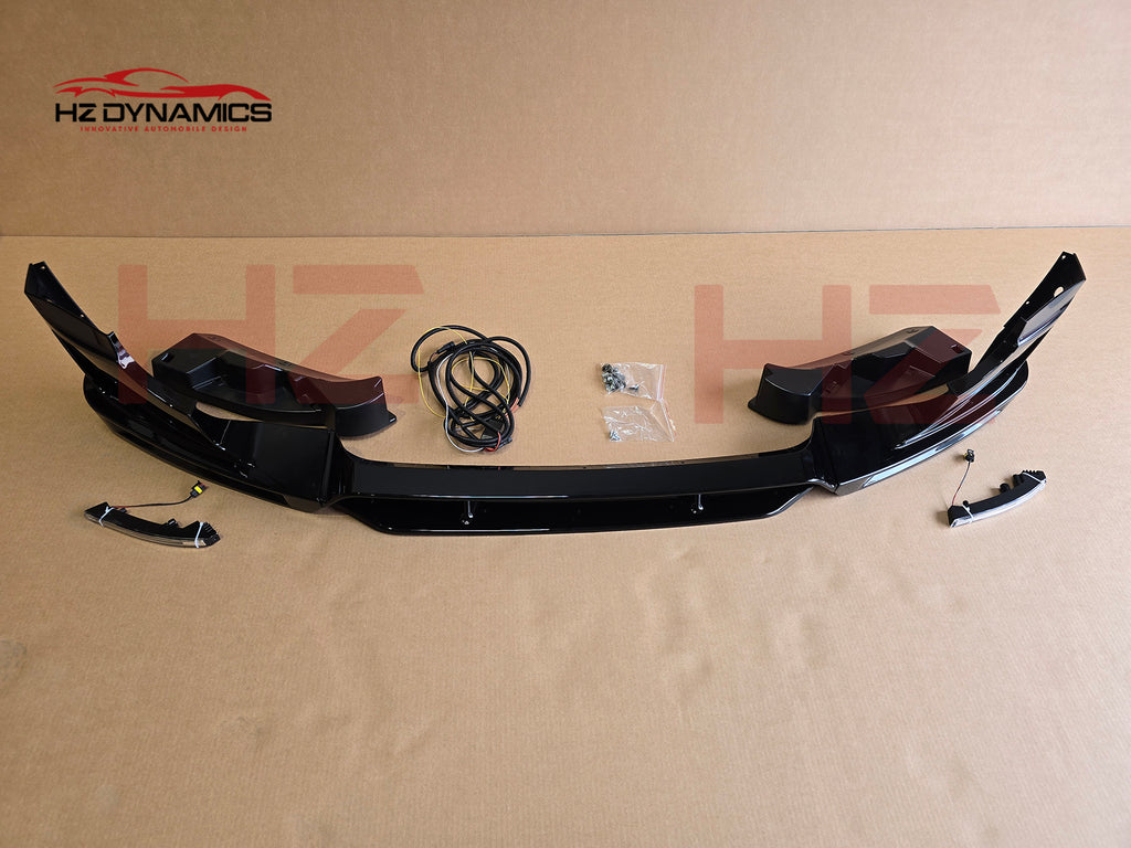 4 Piece Gloss Black LED Front Lip FOR Land Rover Defender L663 2020 2025