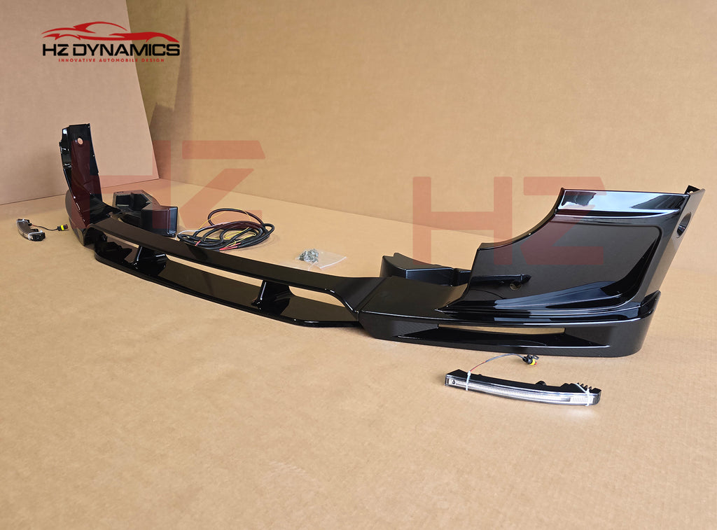 4 Piece Gloss Black LED Front Lip FOR Land Rover Defender L663 2020 2025