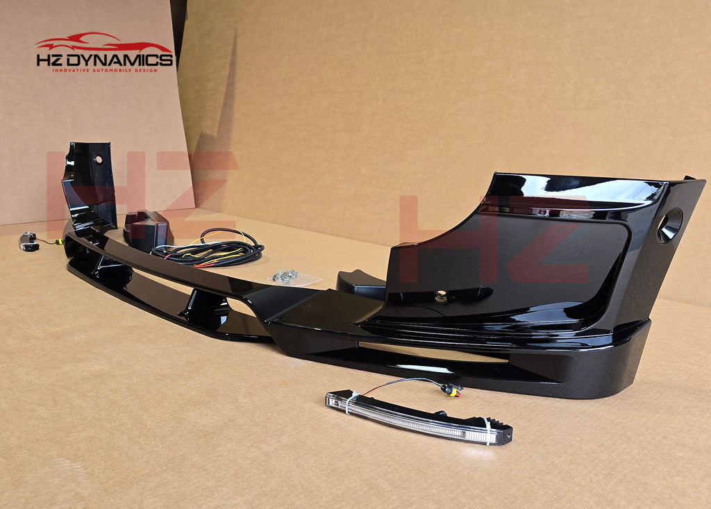 4 Piece Gloss Black LED Front Lip FOR Land Rover Defender L663 2020 2025
