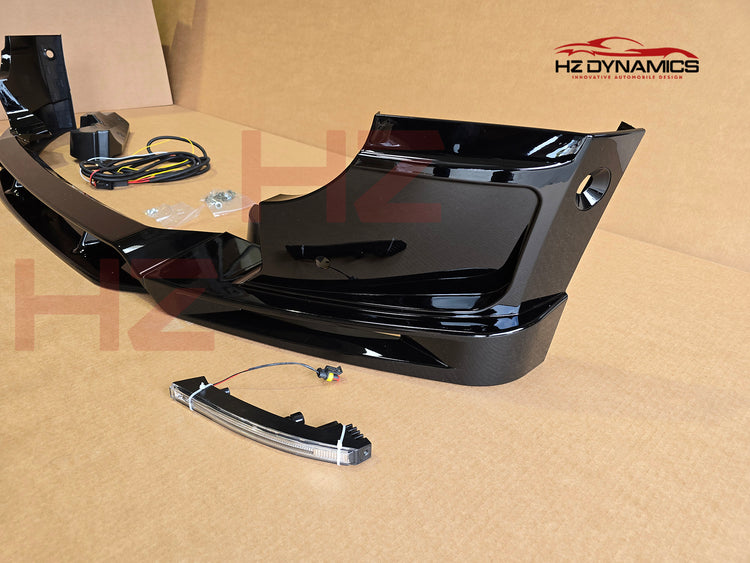4 Piece Gloss Black LED Front Lip FOR Land Rover Defender L663 2020 2025