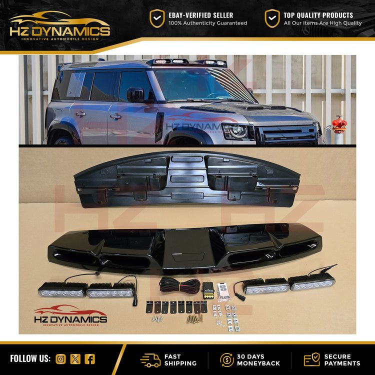 Gloss Black LED Roof Top Light Bar FOR Land Rover Defender 90 110 L663 2020-23