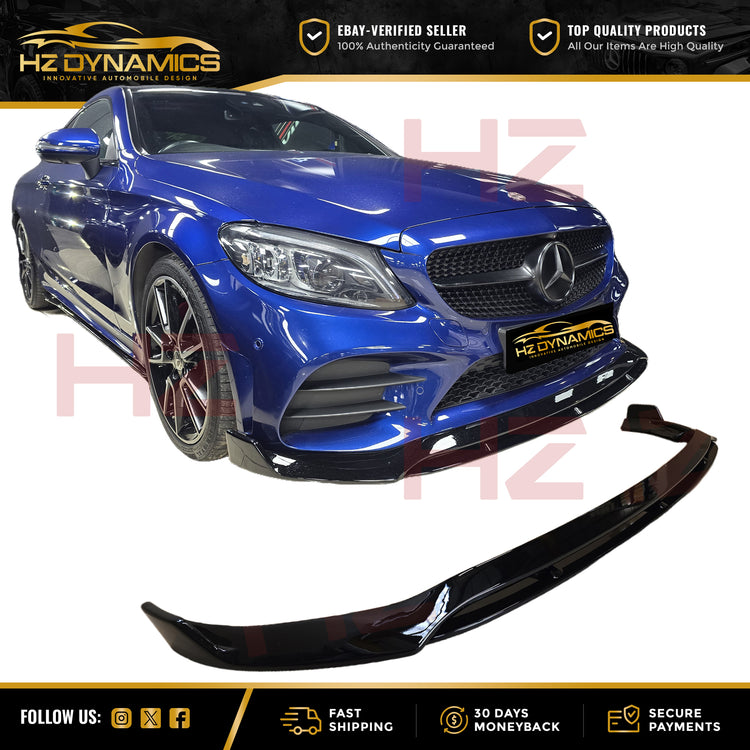 BB Look Gloss BLack Front Lip For Mercedes C Class W205 C205 AMG 2019-2021