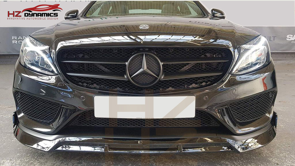 BB Look Gloss Black Front Lip FOR 2015-2018 Mercedes C Class W205 C205 AMG
