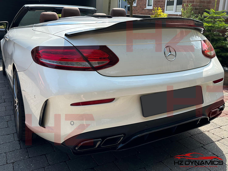 ED1 LOOK GLOSS BLACK REAR DIFFUSER 2015 2018 MERCEDES C CLASS COUPE C205 AMG LINE
