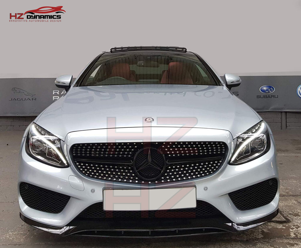 AM Look Gloss Black Front Lip FOR Mercedes C Class W205 C205 2015-2018