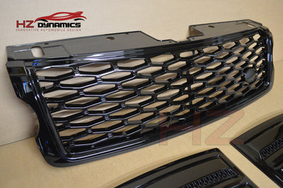 GLOSS BLACK EDITION SVO LOOK GRILL SET FOR RANGE ROVER VOGUE L405 2013 2017