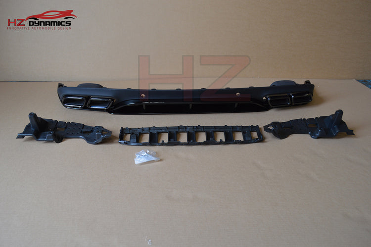 ED1 LOOK GLOSS BLACK REAR DIFFUSER 2015 2018 MERCEDES C CLASS COUPE C205 AMG LINE