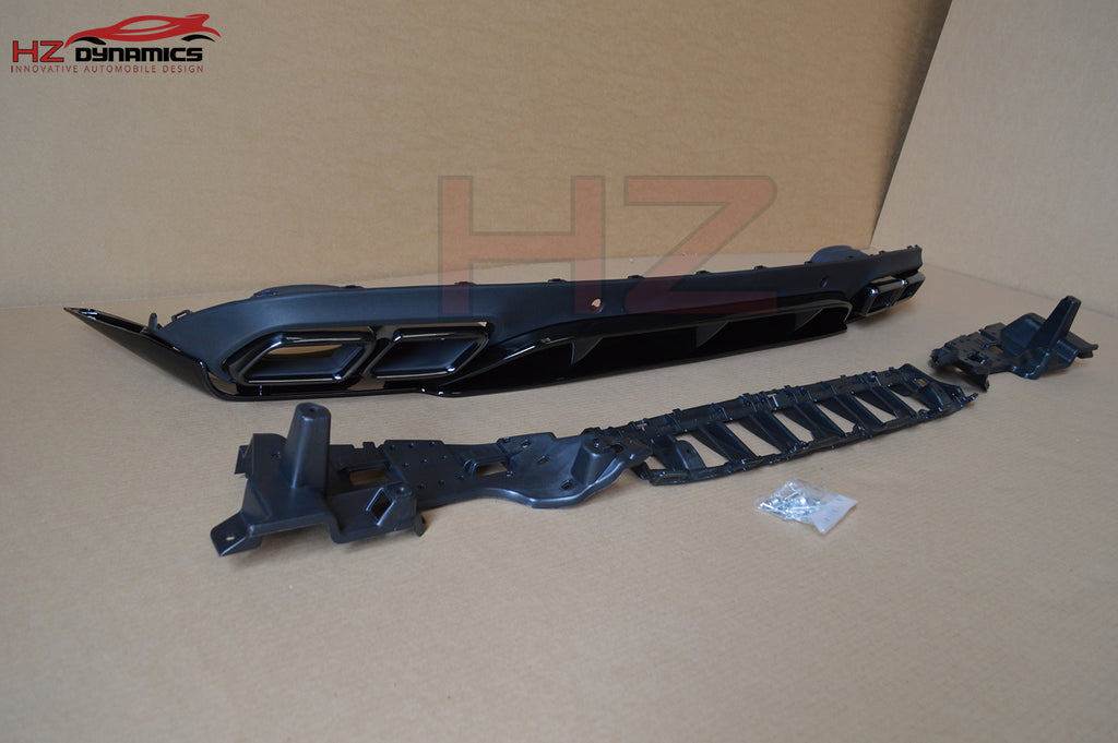 ED1 LOOK GLOSS BLACK REAR DIFFUSER 2015 2018 MERCEDES C CLASS COUPE C205 AMG LINE