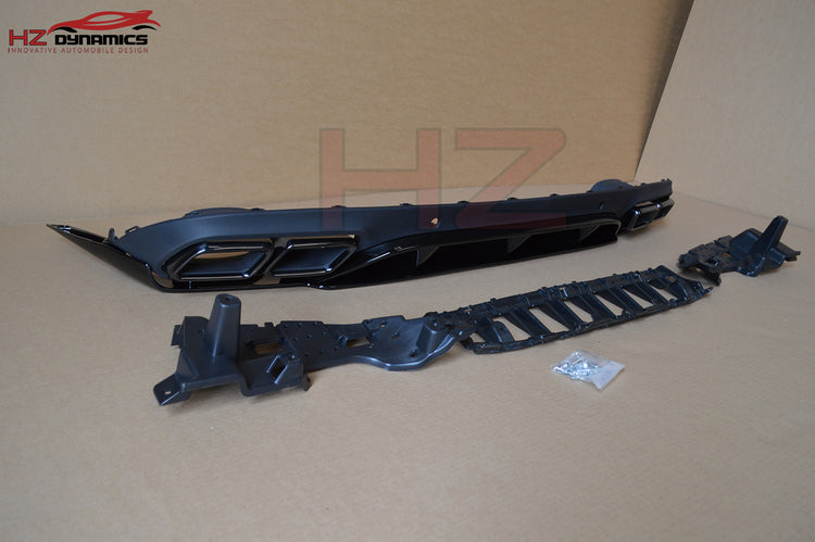 ED1 LOOK GLOSS BLACK REAR DIFFUSER 2015 2018 MERCEDES C CLASS COUPE C205 AMG LINE