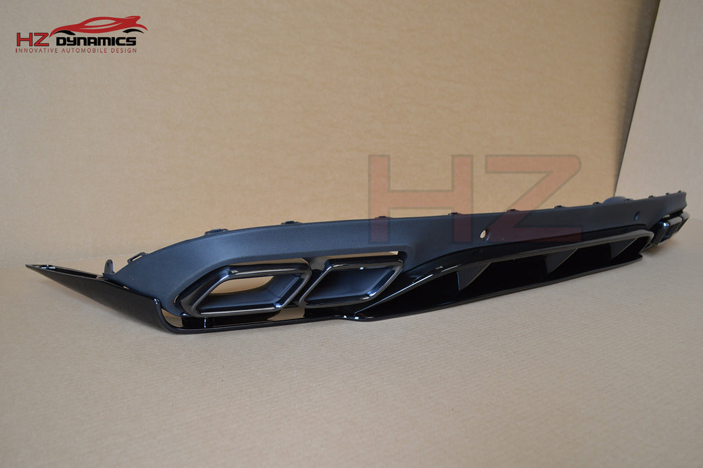 ED1 LOOK GLOSS BLACK REAR DIFFUSER 2015 2018 MERCEDES C CLASS COUPE C205 AMG LINE