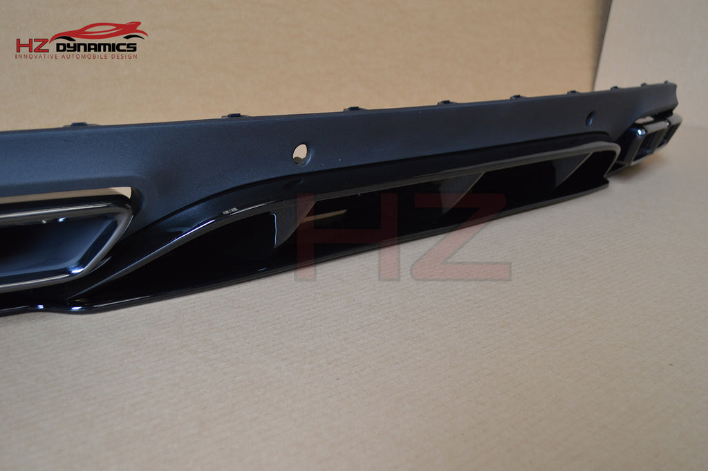 ED1 LOOK GLOSS BLACK REAR DIFFUSER 2015 2018 MERCEDES C CLASS COUPE C205 AMG LINE