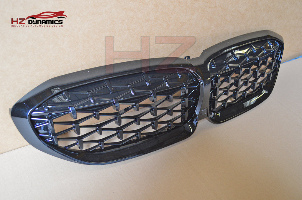 Diamond Gloss Black Kidney Grill FOR BMW G20 G21 3 Series 2019-2022