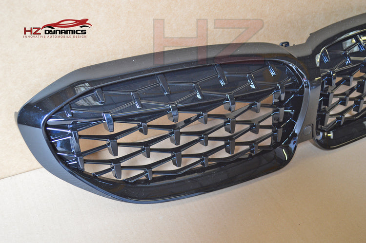 Diamond Gloss Black Kidney Grill FOR BMW G20 G21 3 Series 2019-2022