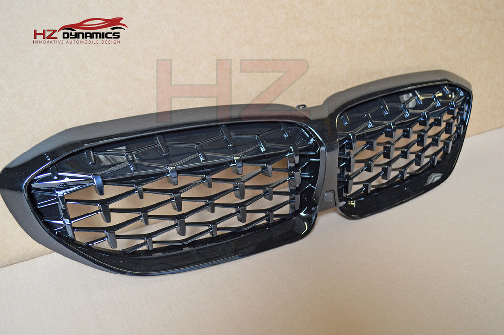 Diamond Gloss Black Kidney Grill FOR BMW G20 G21 3 Series 2019-2022