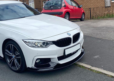 GLOSS BLACK PERFORMANCE FRONT BUMPER LIP SPLITTER FOR BMW 4 SERIES F32 F33 F36