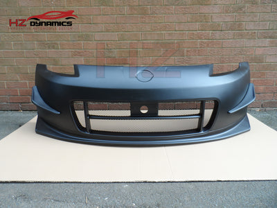 N2 FRONT BUMPER WITH CANARDS FOR NISSAN Z33 350Z BLACK PRIMED MESH
