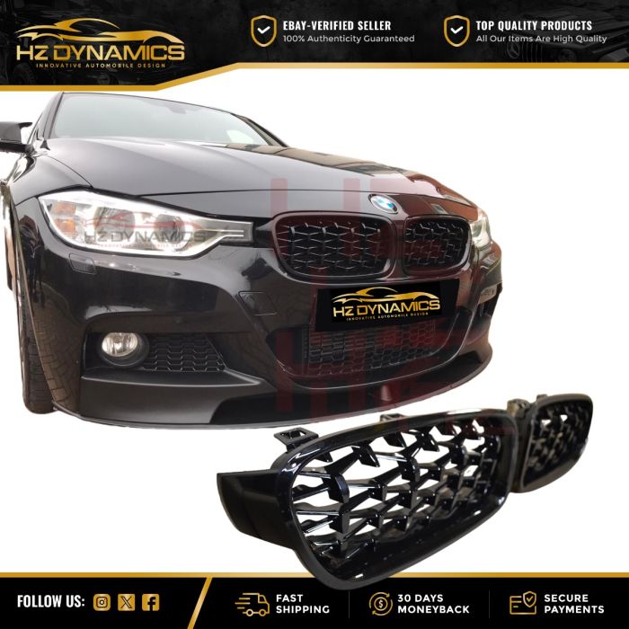 bmw f30 series gloss black kidney grills