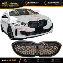 GLOSS BLACK DIAMOND FRONT GRILL GRILLE FOR BMW 1 SERIES F40 2019-2024