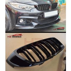 GLOSS BLACK KIDNEY GRILL GRILLE DOUBLE SLAT FOR BMW 4 SERIES F32 F33 F36 F82