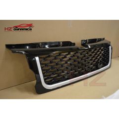 GLOSS BLACK SILVER GRILL FIT RANGE ROVER SPORT 2005 2009 AUTOBIOGRAPHY