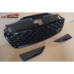 GLOSS BLACK DYNAMIC FRONT GRILL FOR 2017 LAND ROVER DISCOVERY 5 + SIDE VENTS