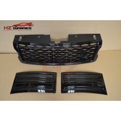 GLOSS BLACK EDITION SVO LOOK GRILL SET FOR RANGE ROVER VOGUE L405 2013 2017
