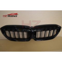 Double Slat Gloss Black Kidney Grill FOR BMW G20 3 SERIES 2019