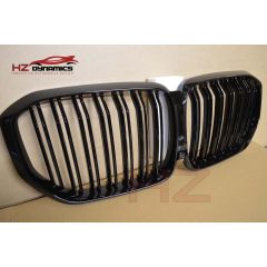 GLOSS BLACK DOUBLE SLAT KIDNEY GRILL GRILLS FOR BMW X5 G05 2019 ONWARDS