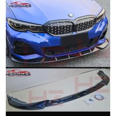 GLOSS BLACK BBS FRONT LIP SPLITTER SPOILER FOR BMW 3 SERIES M SPORT G20 G21 2018-21