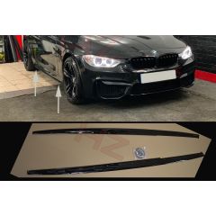 GLOSS BLACK PERFORMANCE SIDE SKIRT EXTENSION BLADES FOR BMW 3 SERIES F30 F31 PP